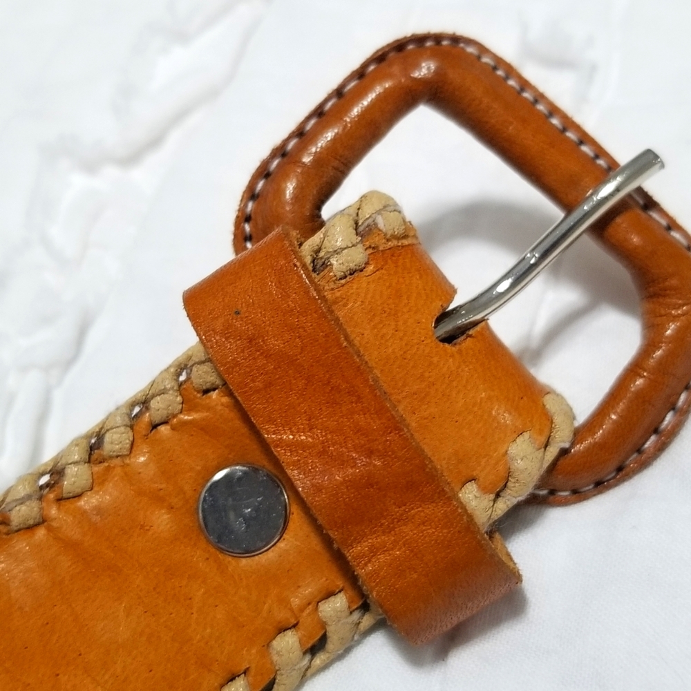 Vintage Leather Belt Handmade in Guatemala 32 EUC - Picture 16 of 16
